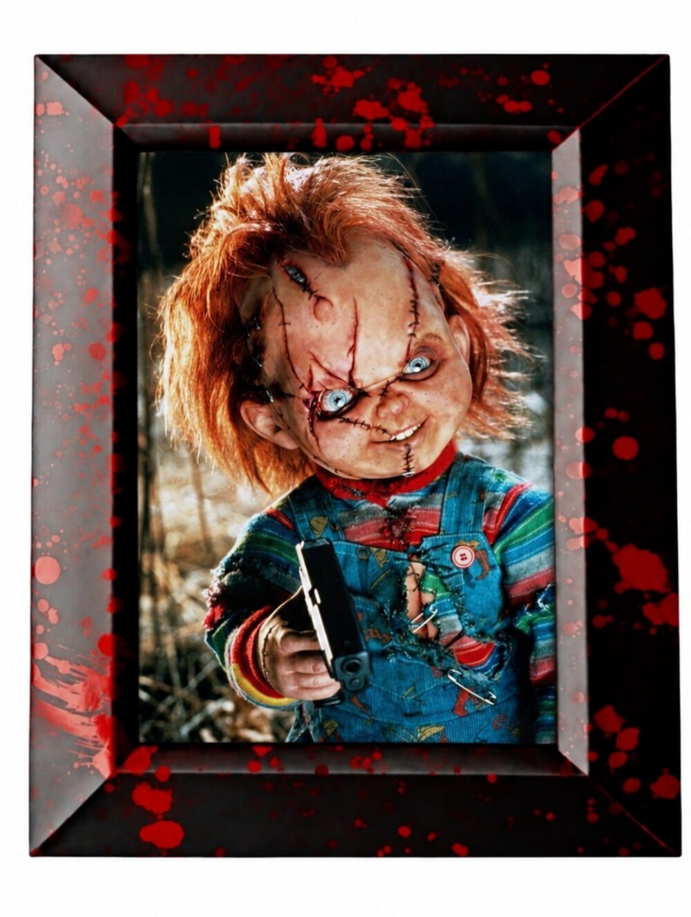 Vintage Horror Bloody Chucky child's play Halloween Retro 80s Framed Art Print